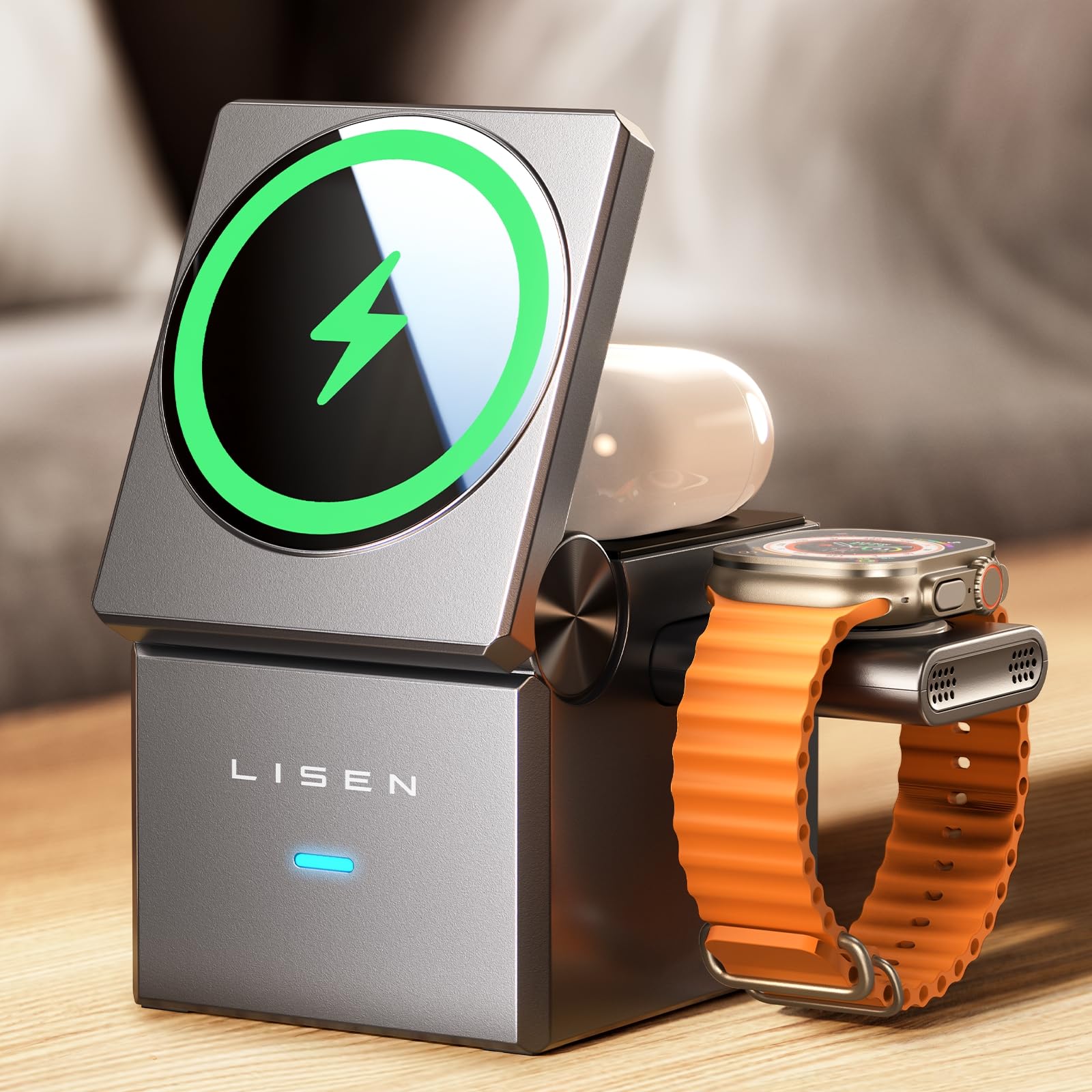 【最終値下げ】複数同時ワイヤレス充電可能「Base」 Amazon.co.jp: LISEN 3in1 ワイヤレス充電器 マグセーフ充電器
